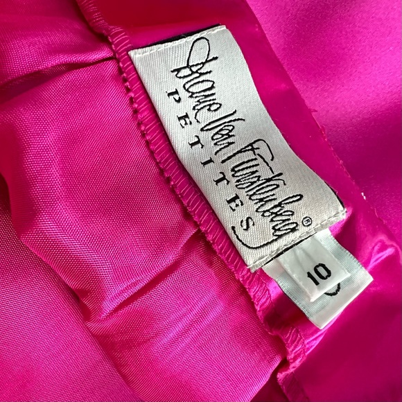 DVF Vintage 1990s Hot Pink Satin Suit — Blazer & Skirt + Bonus Gem Bracelets - Picture 16 of 16